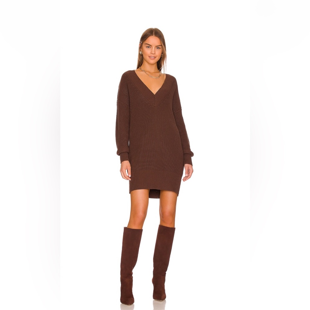 Varsity Sweater Dress in Mink